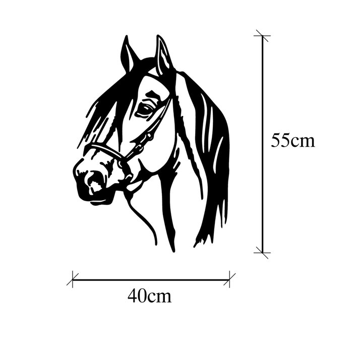Wallity Horse Head Escultura de Pared de Metal Negra